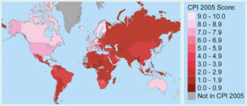 corruption map 2005